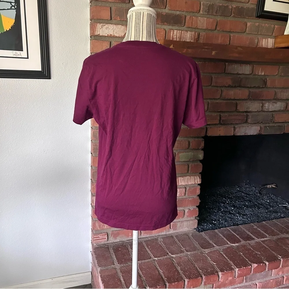 Psycho Bunny Men's Valdez Embroidered Graphic T-Shirt in Maroon Sz 3/XS